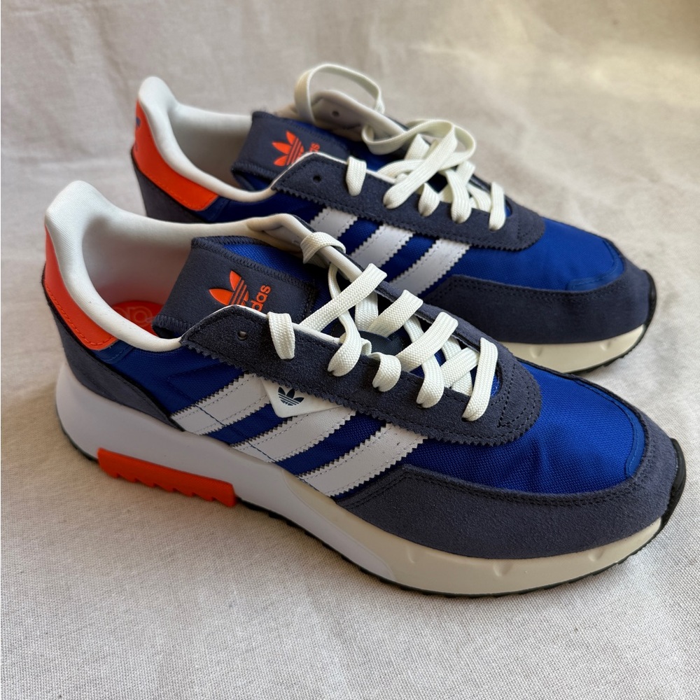 NWT Adidas Retropy F2 Sneakers in Royal Blue/Orange - size 9.5